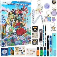 One Piece Adventskalender 2025 Kinder Weinachtskalender mit Sticker, Schreibwaren, Schlüsselanhänger, Zubehör, Geschenke für Anime Fans