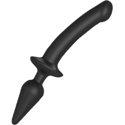 2-in-1 Dildo & Buttplug - Größe L, 29 cm, schwarz