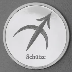 Silbermedaille 1oz Sternzeichen Schütze Gravurmedaille