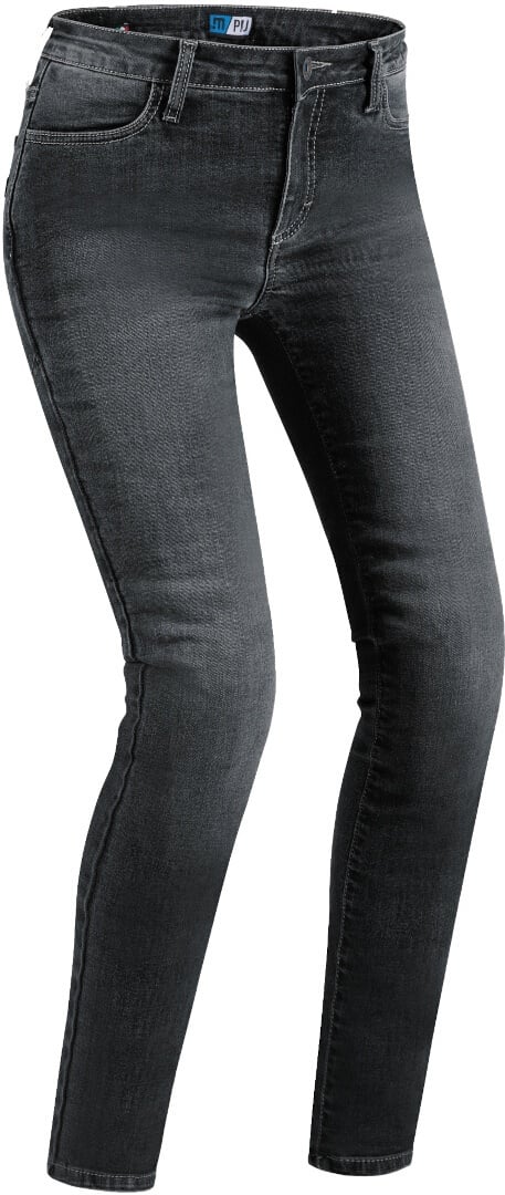 PMJ Skinny Dames motorfiets Jeans, zwart, 30 Voorvrouw