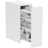 Homcom Badezimmerschrank Weiß, Holz, 47x66.5x25 cm, Badezimmer, Badezimmerschränke, Midischränke