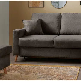 P & B Ecksofa, Braun, Textil Buche, massiv, Struktur, 4-Sitzer, Füllung: Schaumstoff, Ottomane rechts, L-Form, 230x200 cm, Made in EU, Liegefunktion, Schlafen auf Sitzhöhe Wohnzimmer, Sofas , Couches, Wohnlandschaften, Ecksofas