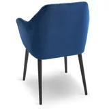 Stuhl Swenja Stoff Blau Dunkelblau