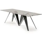 Tisch Esstisch Wohnzimmer Esszimmertisch Edelstahl Glas Möbel Italien Bizzotto
