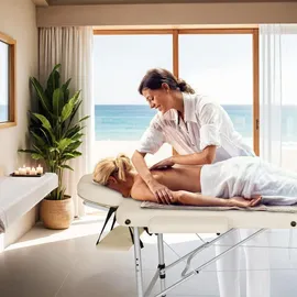 Tectake tectake® 3 Zonen Massageliege, Breite 61 cm, Polsterung 5 cm, mit Aluminiumgestell, 210 x 95 x 90 cm