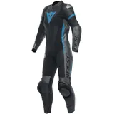 Dainese Grobnik 1-Teiler Damen Motorrad Lederkombi, schwarz/grau/blau, 46