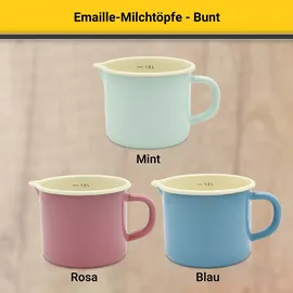 Krüger Milchtopf Emaille, türkisblau, 12 cm