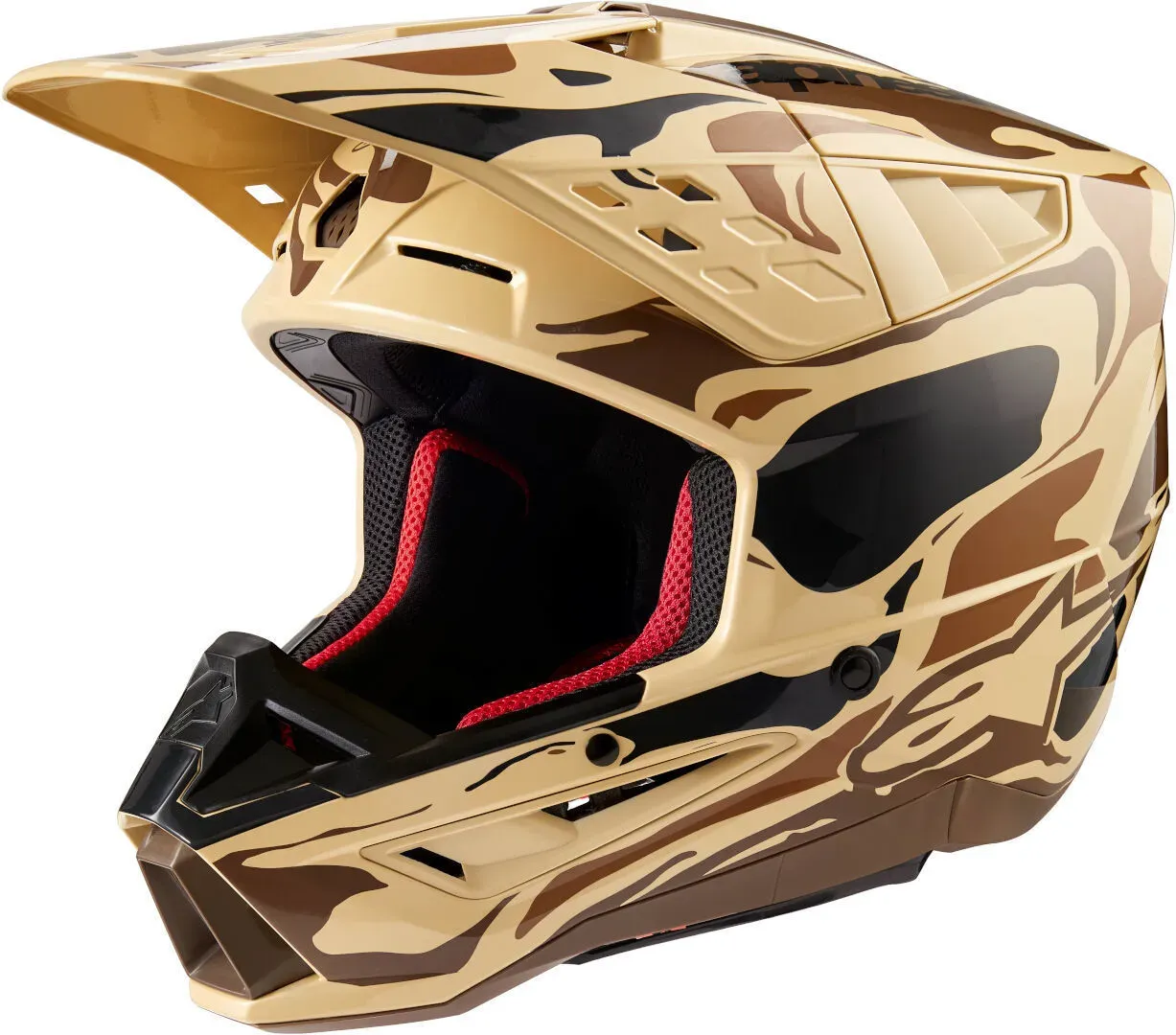 Alpinestars S-M5 Mineral 2024 Motocross Helm, braun, Größe M für Männer