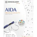 Zweigart AIDA precut 14 ct. Stern-Aida 3706 Farbe 1329 Splash weiß-grau, Handarbeitsstoff für Kreuzstich 48x53cm