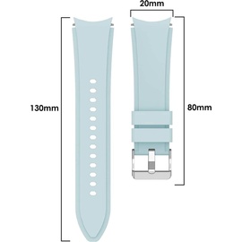 König Design Sport Ersatz Armband kompatibel mit Samsung Galaxy Watch 4 Classic 46 mm Silikon Band Loop Hellblau