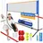 Kesser KESSER® Badmintonnetz, Tennisnetz 300cm 400cm 500 cm Federballnetz 3-Fach-Höhenverstellbar, Set bestehend aus Netz, 3x Feder- & Tennisball, stabilem Eisen-Gestell, Transporttasche, Indoor & Outdoor