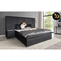 Boxbett COLLECTION AB "30 Jahre Jubiläums Modell BIG", schwarz, B:290cm L:206cm, Holzwerkstoff, Spanplatte, Komplettbetten, inkl. Topper & Bettkasten, wahlweise H2,H3,H4