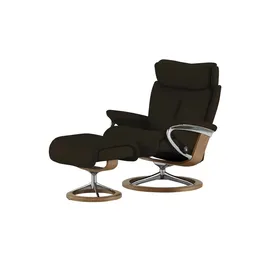 Stressless Relaxsessel Leder 82 x 112 x 78 cm Braun mit Hocker