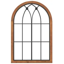 Costway Wandspiegel mit Fensteroptik 60 x 90 cm Braun