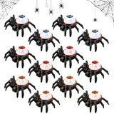 MplehDa Halloween Deko Spinne Teelichter, 12 Stück LED Teelichter Kürbis, Flammenlose Kerzen LED Kerzen, Led Teelichter Spinne Nachtlicht Kerze Pumpkin Licht für Halloween Outdoor Indoor Party