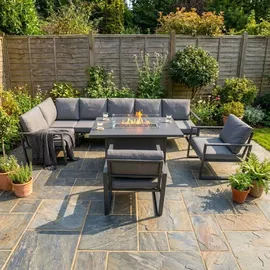 MONSTER SHOP Aluminium-Gartenmöbel-Set 7-Sitzer Loungeset grau