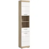 xonox.home Hochschrank 37 cm x 191 cm x 31 cm Sonoma-Weiß