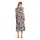 Cartoon Druckkleid Midi Braun/Weiß 40