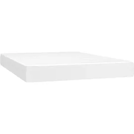 vidaXL Boxspringbett mit Matratze & LED Weiß 140x200 cm Kunstleder