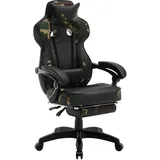 Woltu Gaming Stuhl Racing Stuhl Bürostuhl Chefsessel mit Lendenkissen, mit Fußstütze, & Esszimmer-Stuhl