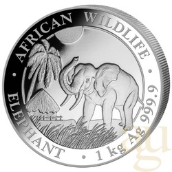 1 Kilogramm Silbermünze Somalia Elefant 2017