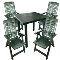 Mojawo Outdoormöbel Gartengarnitur Bistrogarnitur 5-teilig Grün 80x75xH72cm