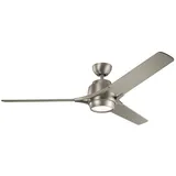 Elstead Lighting Zeus 152 cm Deckenventilator Silber