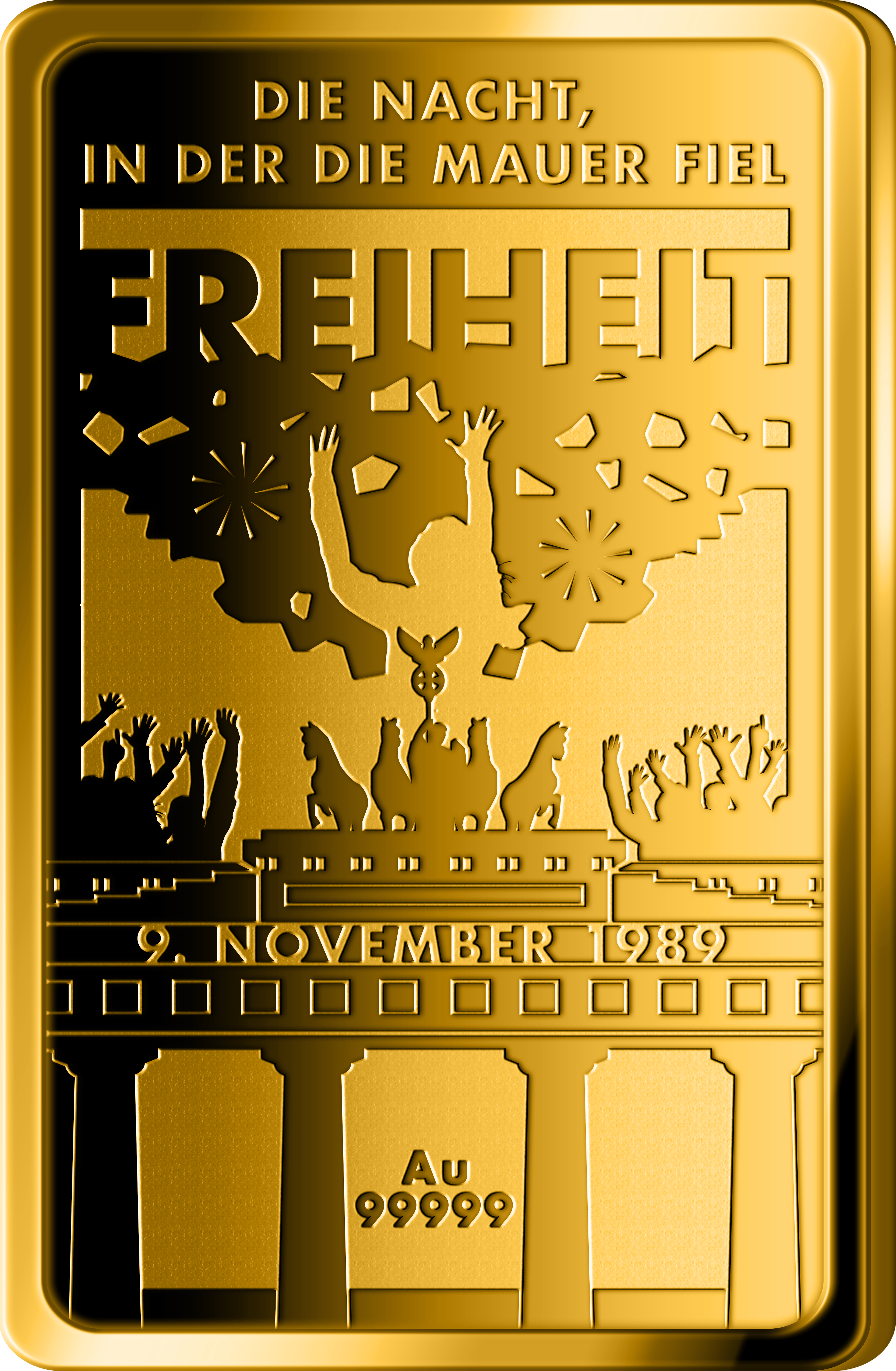 Goldbarren "Freiheit – 9. November 1989"