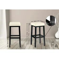 CLP Barhocker Taylor Sitzhöhe 83 cm Metallgestell schwarz creme/Kunstleder