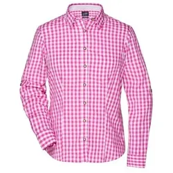Damen Trachtenbluse JN637, purpur/weiß, Größe XXL - purpur - XXL