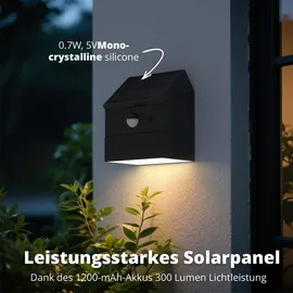 FlinQ Außenleuchte Kunststoff 2er-Pack Solar mit Bewegungsmelder schwarz