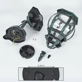 hofstein Außenleuchte Metall/Glas IP44 mit E27 schwarz/grün ohne Leuchtmittel