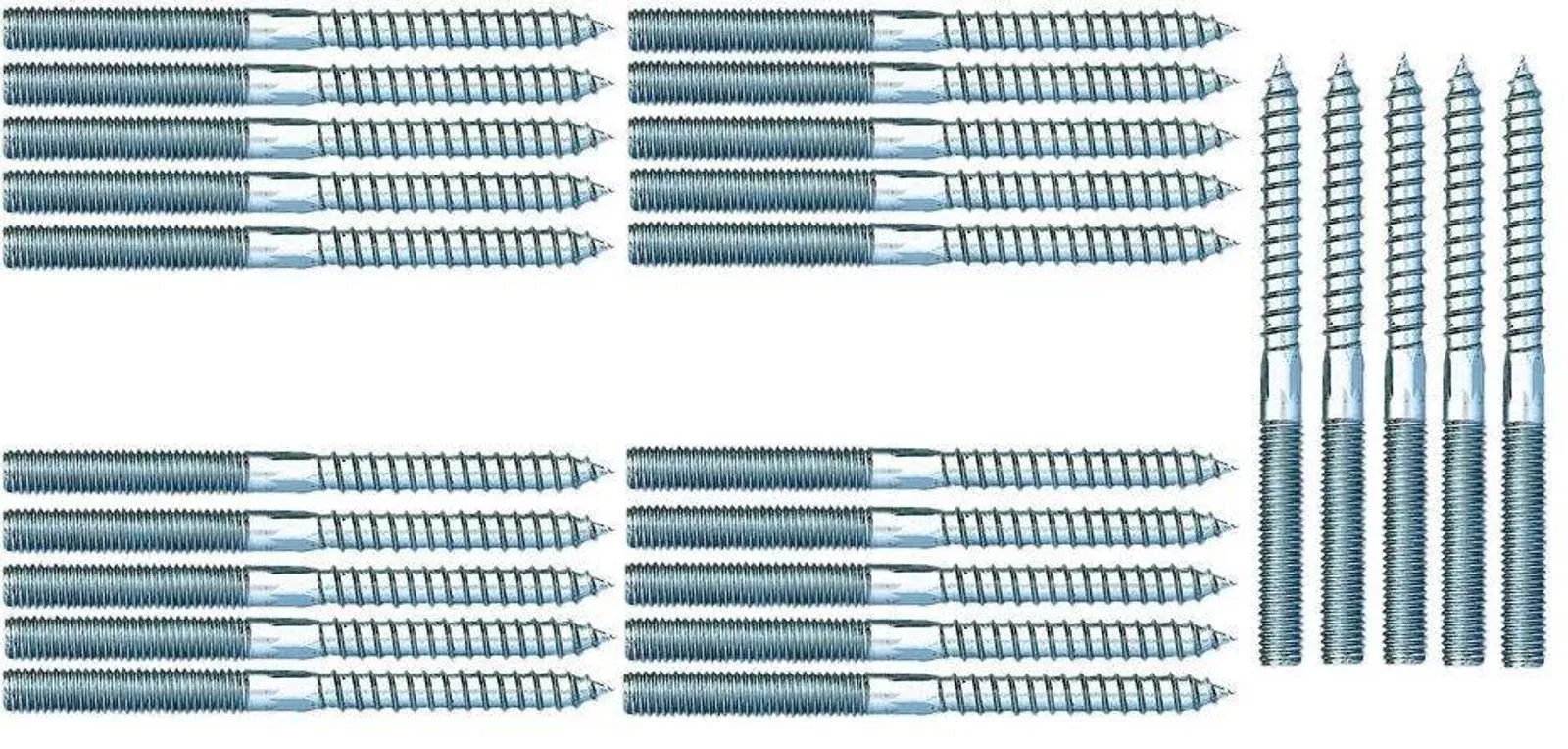 Stockschraube Stahl verzinkt M8 x 50 TX25 Beutel á 25 Stück