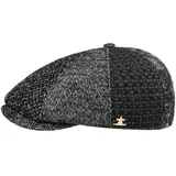 LIERYS Ventano Patchwork Flatcap - Stilvolle Schirmmütze - Herren-Wintercap aus Schurwolle - Unisex Herbst/Winter - Made in Italy schwarz-weiß 59 cm - 59