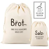 Gulfmew Brot und Salz Geschenk zum Einzug Einzugsgeschenke, Brötchenbeutel, Salzbeutel und Einzug Karte Richtfest Geschenk für Freund Familie Kein Essen (Kein Essen)