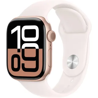 GPS 42 mm Aluminiumgehäuse roségold Sportarmband blassrosa S/M