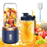 Tragbarer Mixer, TGKYK 400ML Portable Blender mit Tassen, Bürsten und 6 Klingen, USB-Laden Mixer Smoothie Maker to go, Standmixer Klein für die Zubereitung von Milchshakes, Säften, Smoothies