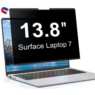 Magnetischer Blickschutzfolie für 13,8 Zoll Surface Laptop 7, Abnehmbare Blickschutzfilter mit Anti Glare Blaulicht Sichtschutzfolie, 13,8" Privacy Screen Sichtschutzfilter, Anti-Fingerabdrücke