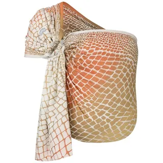 Hoppediz Ring-Sling Babytragetuch, Hüfttrage, Bauchtrage, ab Geburt, 100% kbA-Baumwolle (Bio), inklusive bebilderter Trageanleitung, Darwin creme, mehrfarbig