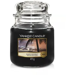 Yankee Candle Duftkerze im Glas (mittelgroß) – Black Coconut