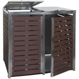 MCW Mülltonnenverkleidung MCW-K14, Mülltonnenbox, 119x134x84cm WPC Edelstahl 78kg ~