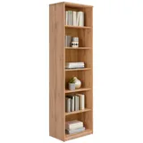 XORA Regal Eiche Wotan, Holzwerkstoff, 5 Fächer, 55x194x36 cm, Typenauswahl, Beimöbel erhältlich, Wohnzimmer, Regale, Bücherregale