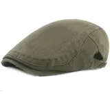 Yixda Herren Gatsby Schirmmütze Vintage Cotton Flatcap Schiebermütze Newsboy Flat Cap (Armeegrün) - Einheitsgröße