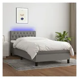 vidaXL Boxspringbett 100 x 200 cm Dunkelgrau