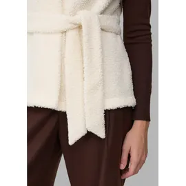s.Oliver Leichte Teddyplüsch-Weste mit Gürtel - creme - 48