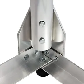 PremiumX Balkonständer 40x40cm Aluminium 1m Mast Ø 50mm Eck SAT-Halter für Satelliten-Schüssel Flachdach-Ständer