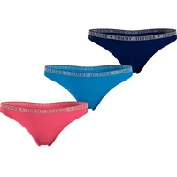 Tommy Hilfiger Underwear Slip LACE 3P THONG (EXT SIZES) (Packung, 3er-Pack) mit Tommy Hilfiger Logobund bunt M (38)