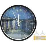 Led-wanduhr Mit Geräuschsensor, Schwarzes Metallic-zifferblatt Für Das Wohnzimmer