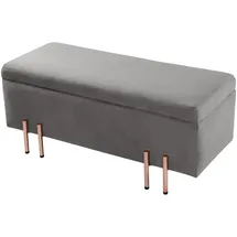 [en.casa] Sitzbank Dals Samt Grau 118 x 40 x 42 cm