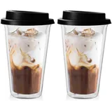 Latte Macchiato Gläser Doppelwandig, 2 Stück Thermogläser Doppelwandig, 360ml Doppelwandige Gläser, Doppelwandige Kaffeegläser, Cappuccino Gläser, Latte Macchiato Glas Für Tee, Eiskaffee, Bier